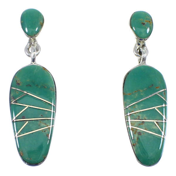 Sterling Silver Turquoise Inlay Earrings YX53172